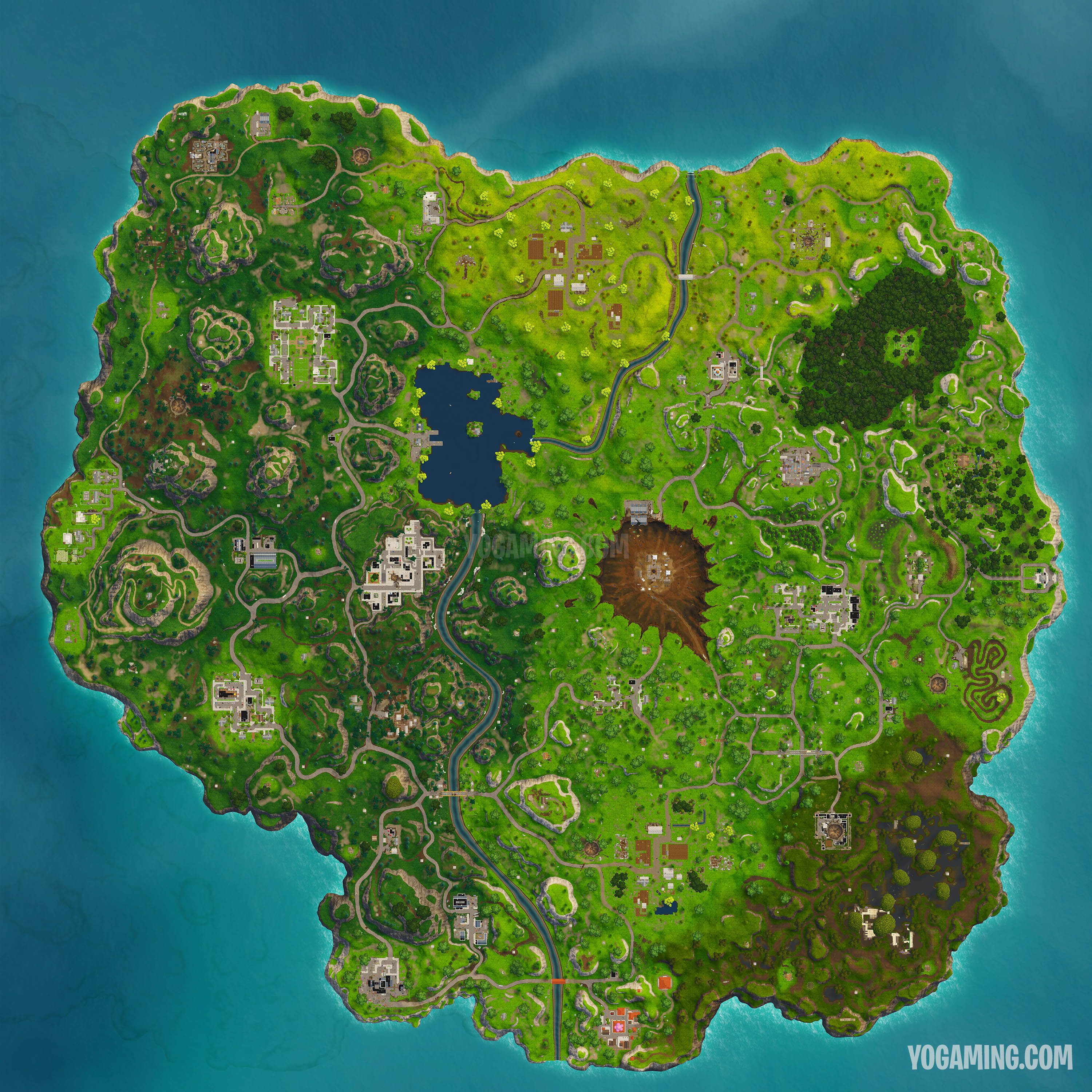 Fortnite Battle Royale Map - Season 4 - 3000 x 3000 jpeg 1380kB