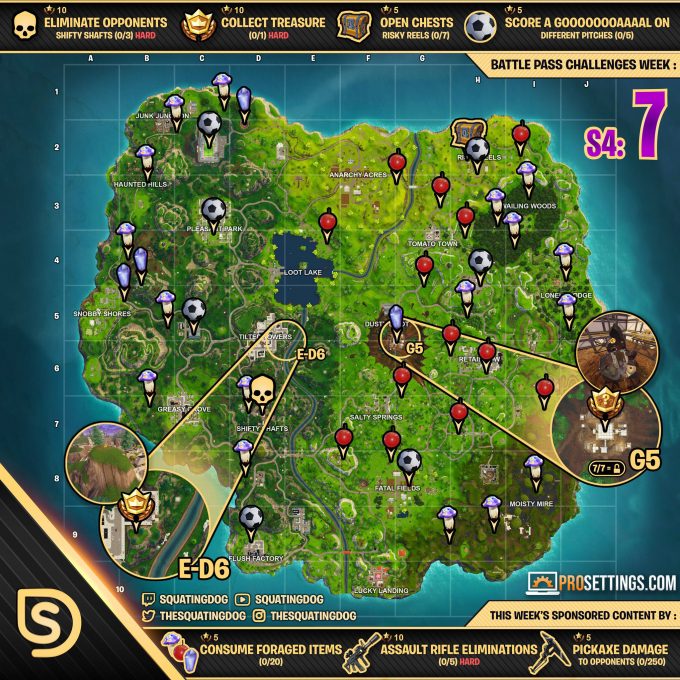 Fortnite S4 Week 7 Battle Pass Challenge Cheat Sheet